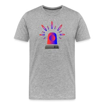 Lumière d’alerte de sirène rouge-bleue - T-shirt bio Premium Homme - gris chiné - Devant - Damien (186cm)