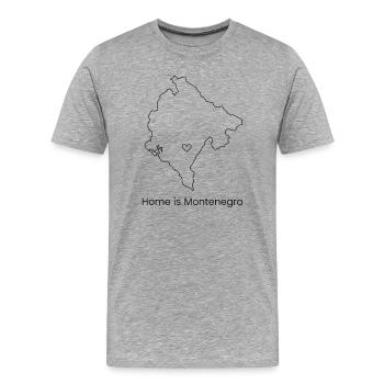 Voyage au Monténégro Balkans Côte adriatique Montagnes - T-shirt bio Premium Homme - gris chiné - Devant - Damien (186cm)