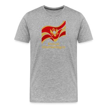 Voyage au Monténégro Balkans Côte adriatique Montagnes - T-shirt bio Premium Homme - gris chiné - Devant - Damien (186cm)