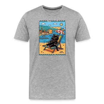 Voyage au Monténégro Balkans Côte adriatique Montagnes - T-shirt bio Premium Homme - gris chiné - Devant - Damien (186cm)