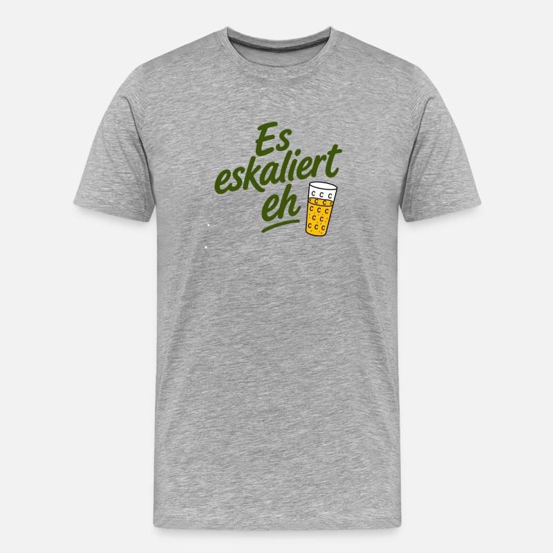 Es eskaliert eh - Männer Premium Bio T-Shirt - Grau meliert