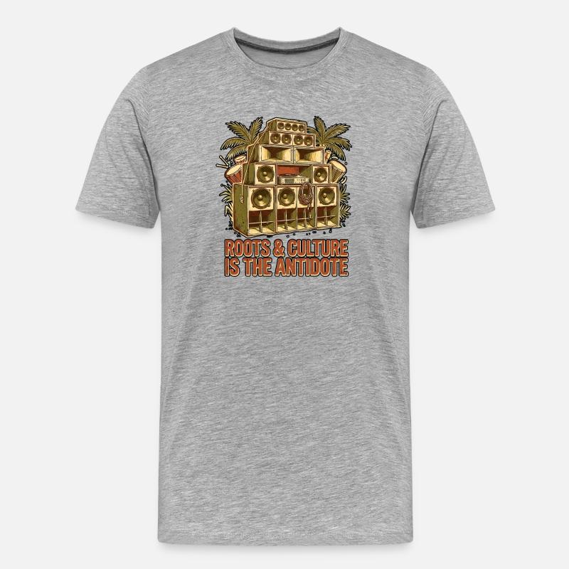 Antidote Is Roots - Männer Premium Bio T-Shirt - Grau meliert