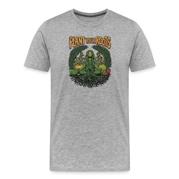 Plant Your Mind - Männer Premium Bio T-Shirt - Grau meliert - Vorne - Damien (186cm)