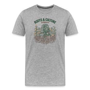 Roots And Culture - Männer Premium Bio T-Shirt - Grau meliert - Vorne - Damien (186cm)