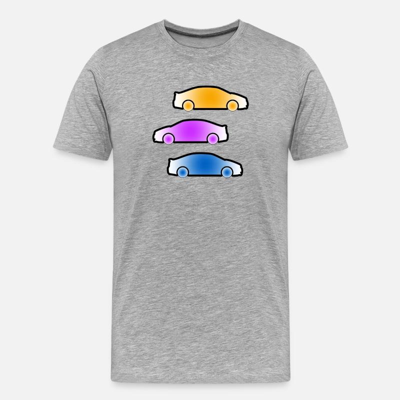 Autos - Männer Premium Bio T-Shirt - Grau meliert