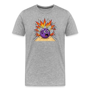 Bowling Destroys Bowling Bowling - Men's Premium Organic T-Shirt - heather grey - Front - Damien (186cm)