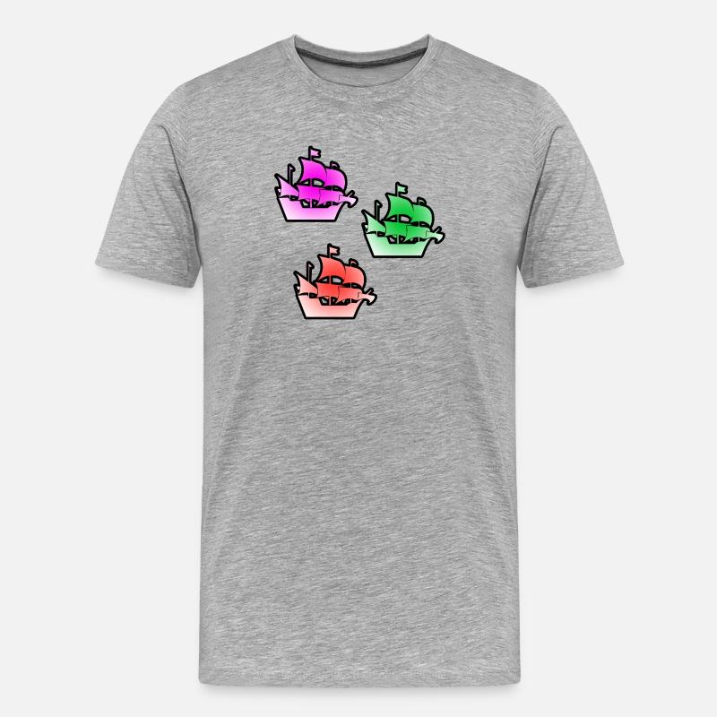 Segeln - Männer Premium Bio T-Shirt - Grau meliert