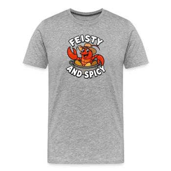 Nourriture épicée et épicée pour femmes - T-shirt bio Premium Homme - gris chiné - Devant - Damien (186cm)