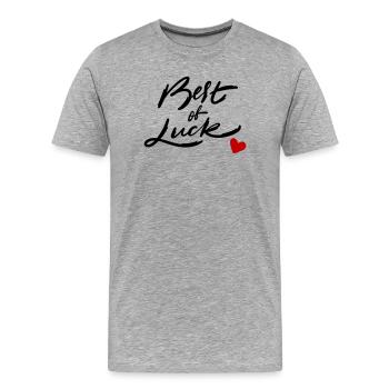 Bonne chance - T-shirt bio Premium Homme - gris chiné - Devant - Damien (186cm)