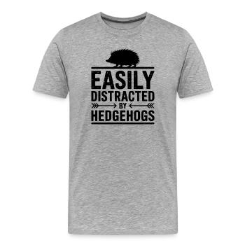 Hedgehog Sayings Hedgehog Funny Hedgehog Gift - Men's Premium Organic T-Shirt - heather grey - Front - Damien (186cm)