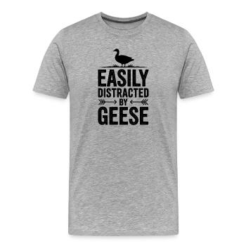 Oies Oies, Oies, Drôle, Cadeau des Oies - T-shirt bio Premium Homme - gris chiné - Devant - Damien (186cm)