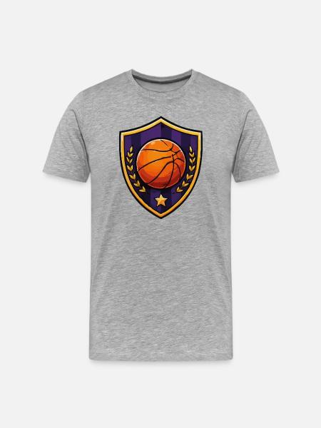Basketball Shield Laurel - Men's Premium Organic T-Shirt - heather grey