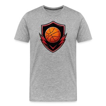 Basketball Shield Logo Design - Men's Premium Organic T-Shirt - heather grey - Front - Damien (186cm)