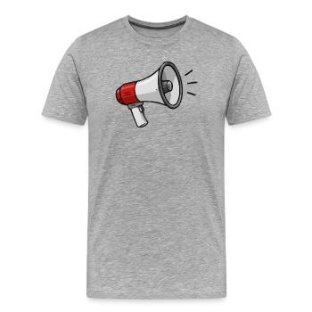 Cartoon Megaphon Icon Lautstarke Design - Männer Premium Bio T-Shirt - Grau meliert - Vorne - Damien (186cm)