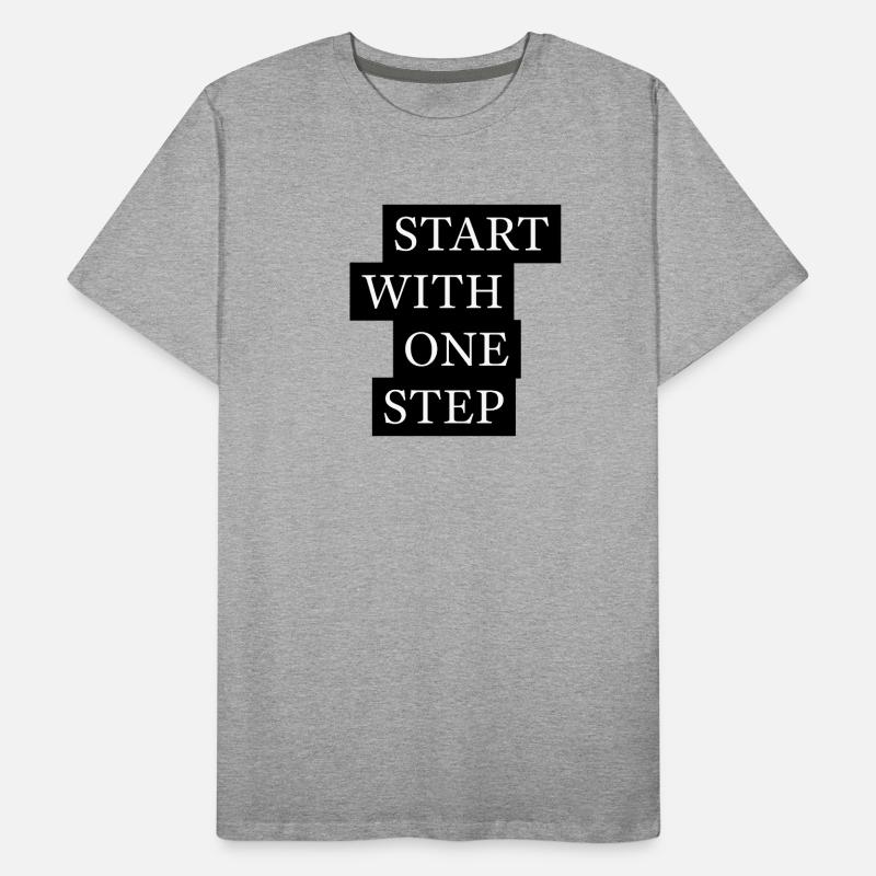 Start With One Step Motivation Männer Premium Bio T-Shirt