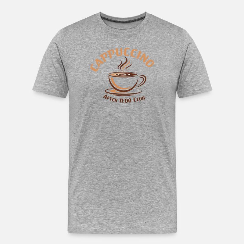 Kaffee Klub Nach 11 Uhr - Männer Premium Bio T-Shirt - Grau meliert