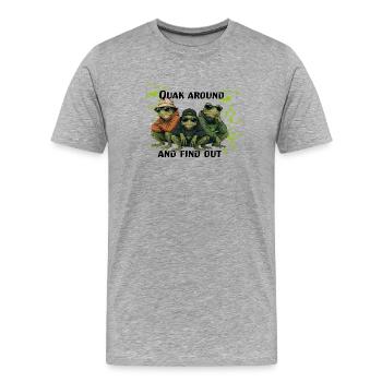 Frog Trio Streetwear - Men's Premium Organic T-Shirt - heather grey - Front - Damien (186cm)