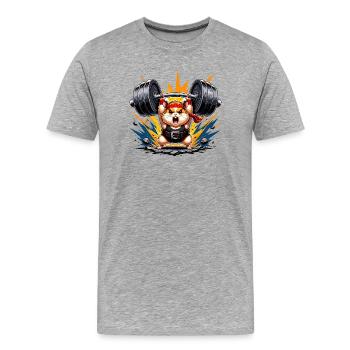 Battle hamster power symbol - Men's Premium Organic T-Shirt - heather grey - Front - Damien (186cm)