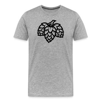 Brasserie Houblon Barley Malt - T-shirt bio Premium Homme - gris chiné - Devant - Damien (186cm)