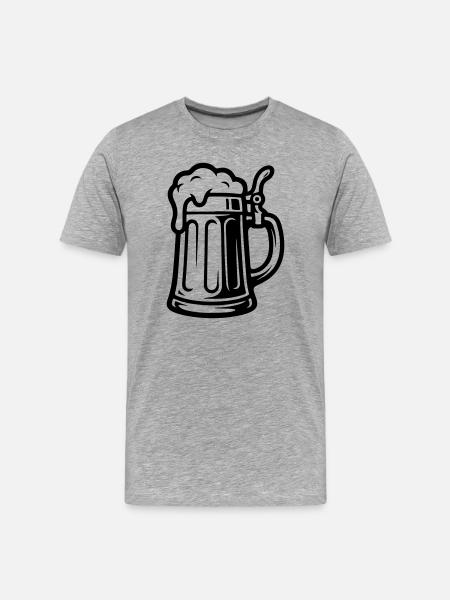 Beer Mug Symbol Beer - Men's Premium Organic T-Shirt - heather grey