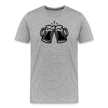 Beer Toast Beer Mug - Men's Premium Organic T-Shirt - heather grey - Front - Damien (186cm)