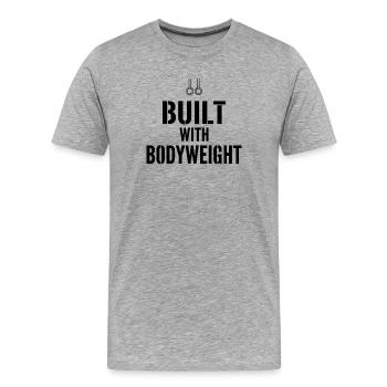 Calisthénie Entraînement au poids du corps Fitness Force - T-shirt bio Premium Homme - gris chiné - Devant - Damien (186cm)