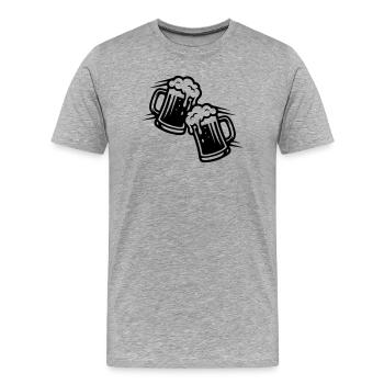 Beer Mug Comic Beer - Men's Premium Organic T-Shirt - heather grey - Front - Damien (186cm)