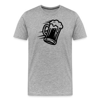 Bier Bierglas Symbol - Männer Premium Bio T-Shirt - Grau meliert - Vorne - Damien (186cm)