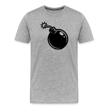 Icône de la bombe - T-shirt bio Premium Homme - gris chiné - Devant - Damien (186cm)