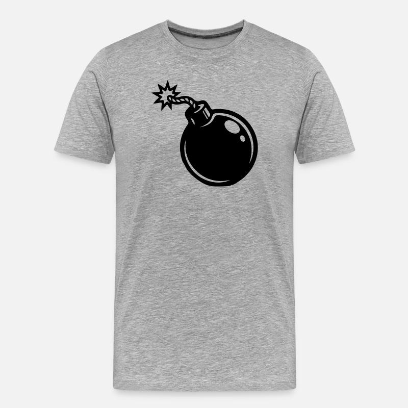 Bombe Symbol - Männer Premium Bio T-Shirt - Grau meliert