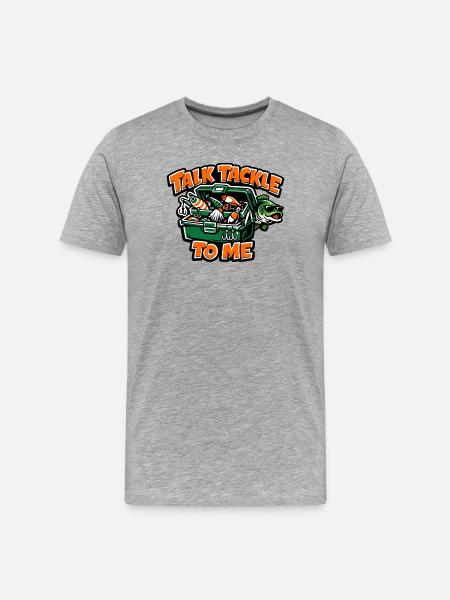 Talk Tackle To Me Fishing - Men's Premium Organic T-Shirt - heather grey