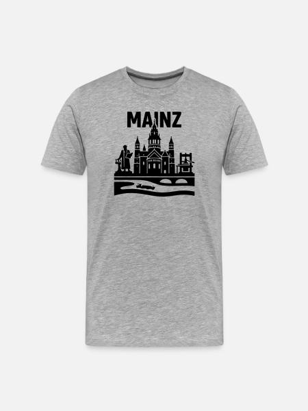 Mainz Silhouette Landmark - Men's Premium Organic T-Shirt - heather grey