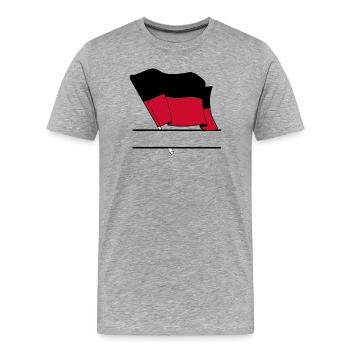 Nijmegen Custom Flag - Männer Premium Bio T-Shirt - Grau meliert - Vorne - Damien (186cm)