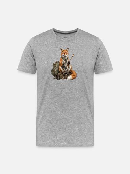 Fox camper explorer hiking - Men's Premium Organic T-Shirt - heather grey