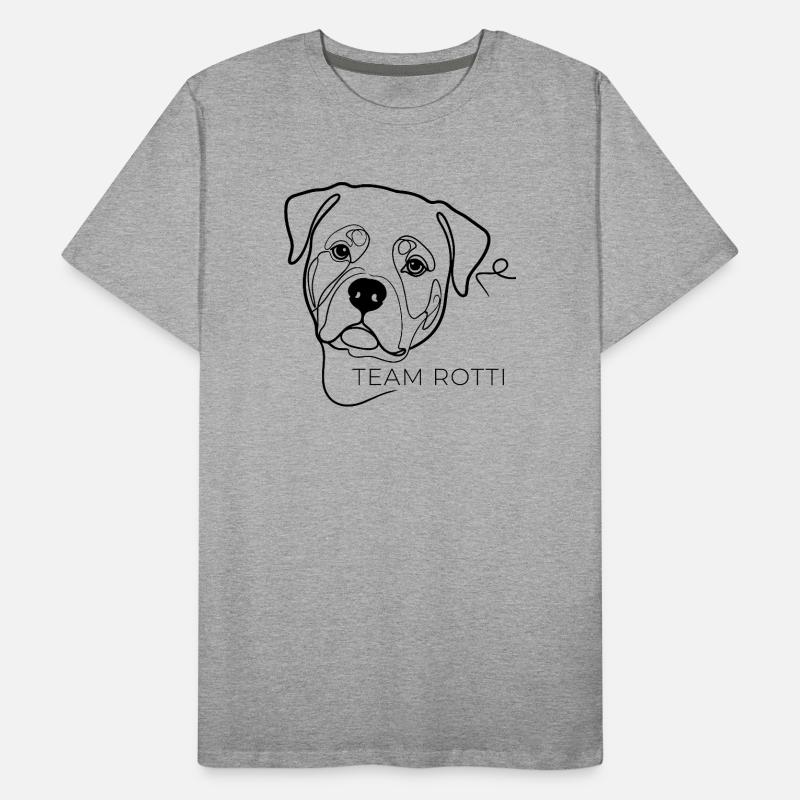 Chien rottweiler de l’équipe Rotti One Line Art T-shirt bio Premium Homme