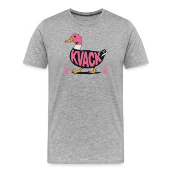 Ente Kvack Wasservogel Lustig Spruch Erpel - Männer Premium Bio T-Shirt - Grau meliert - Vorne - Damien (186cm)