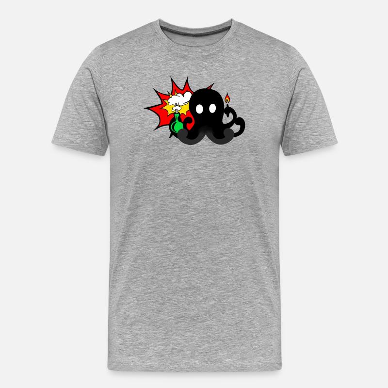 Wissenschafts-Explosion  - Männer Premium Bio T-Shirt - Grau meliert