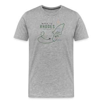 Back to Rhodes Return Trip Greek Island Travel - Männer Premium Bio T-Shirt - Grau meliert - Vorne - Damien (186cm)