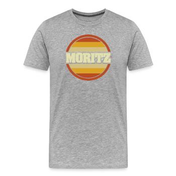 Geschenk für Moritz - Männer Premium Bio T-Shirt - Grau meliert - Vorne - Damien (186cm)