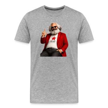 Karl Marx - My vote is secret - Men's Premium Organic T-Shirt - heather grey - Front - Damien (186cm)