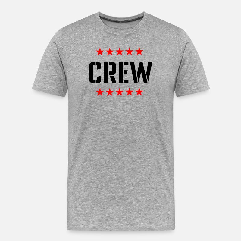Crew mit Sterne - Männer Premium Bio T-Shirt - Grau meliert