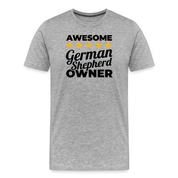 Bester Schäferhund Besitzer - Männer Premium Bio T-Shirt - Grau meliert - Vorne - Damien (186cm)