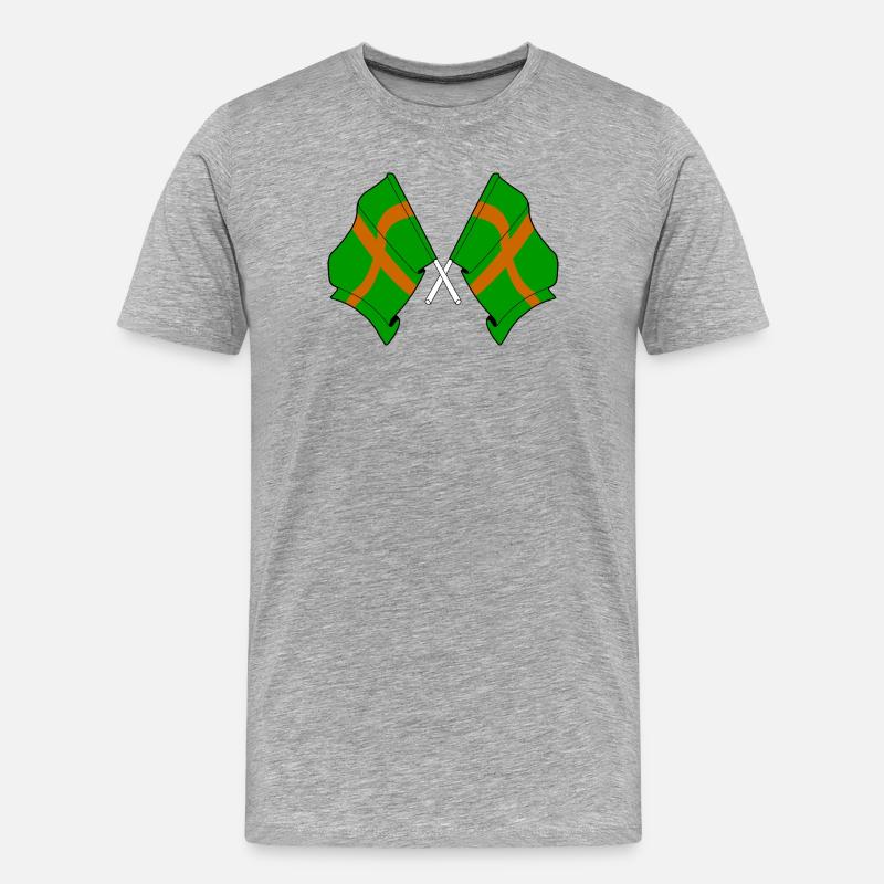 Drapeaux de marche de Nimègue - T-shirt bio Premium Homme - gris chiné