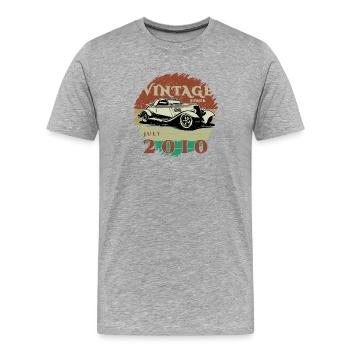 16. Geburtstag - Klassiker - Vintage since 07/2010 - Männer Premium Bio T-Shirt - Grau meliert - Vorne - Damien (186cm)