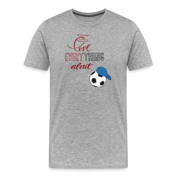 I love football - Men's Premium Organic T-Shirt - heather grey - Front - Damien (186cm)