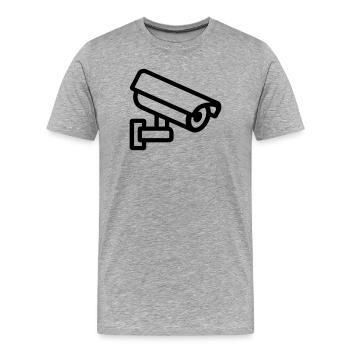 Kamera - Männer Premium Bio T-Shirt - Grau meliert - Vorne - Damien (186cm)