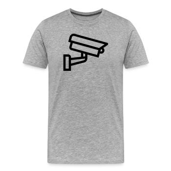 Kamera - Männer Premium Bio T-Shirt - Grau meliert - Vorne - Damien (186cm)