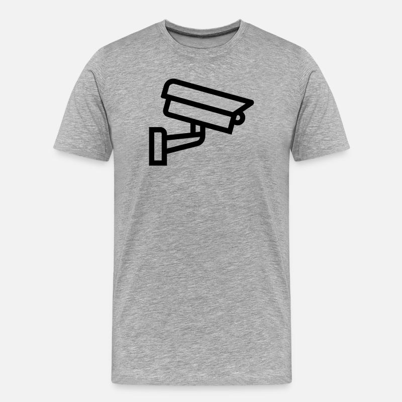 Kamera - Männer Premium Bio T-Shirt - Grau meliert