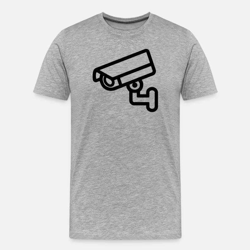 Kamera - Männer Premium Bio T-Shirt - Grau meliert
