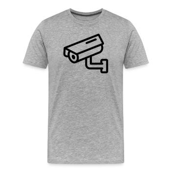 caméra de surveillance - T-shirt bio Premium Homme - gris chiné - Devant - Damien (186cm)